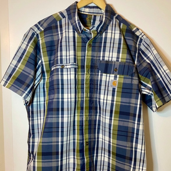 CARHARTT Force Relaxed Fit Gray Plaid Casual - Picture 1 of 4